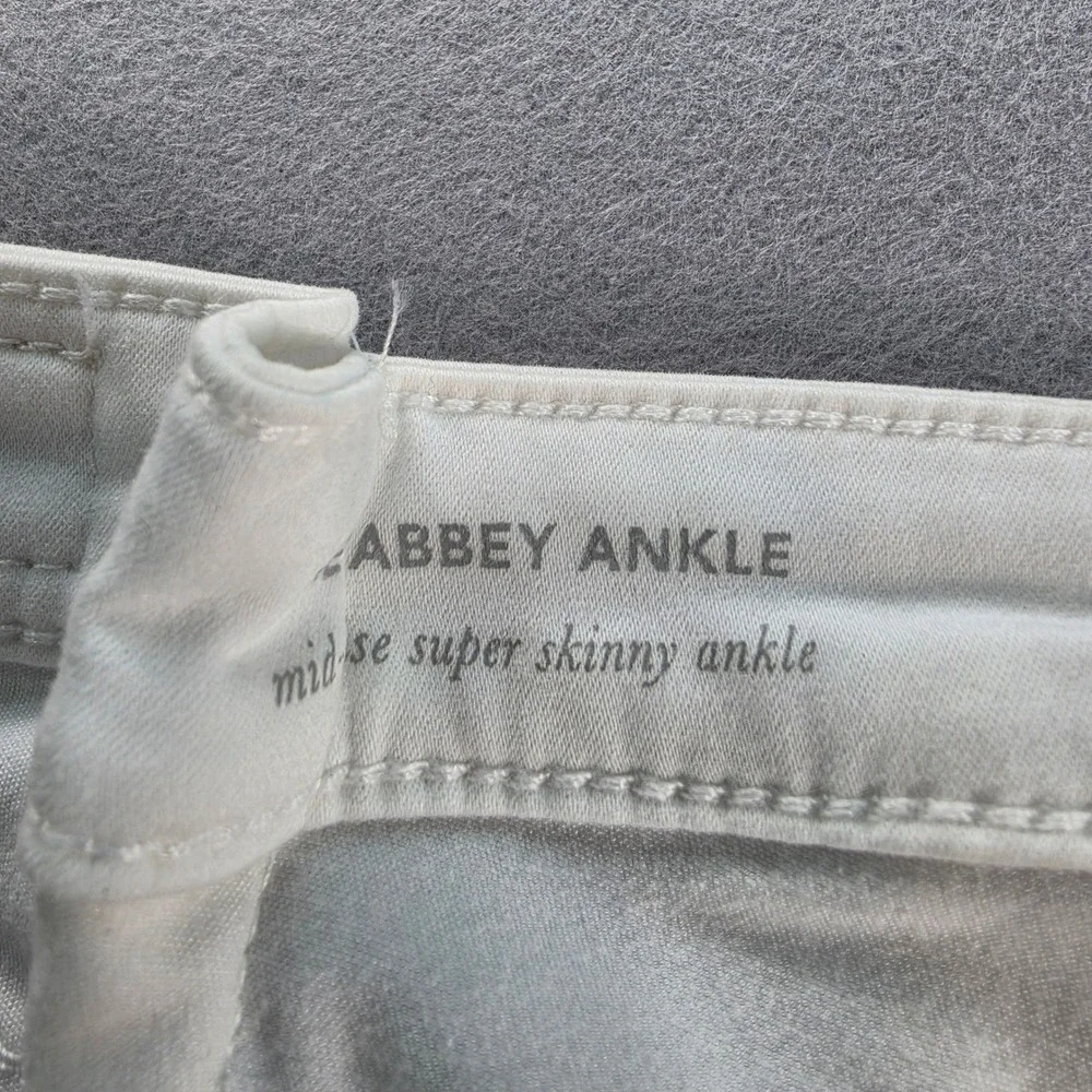 AG Adriano Goldschmied Abbey Ankle White Jeans Mid Rise Size 31R